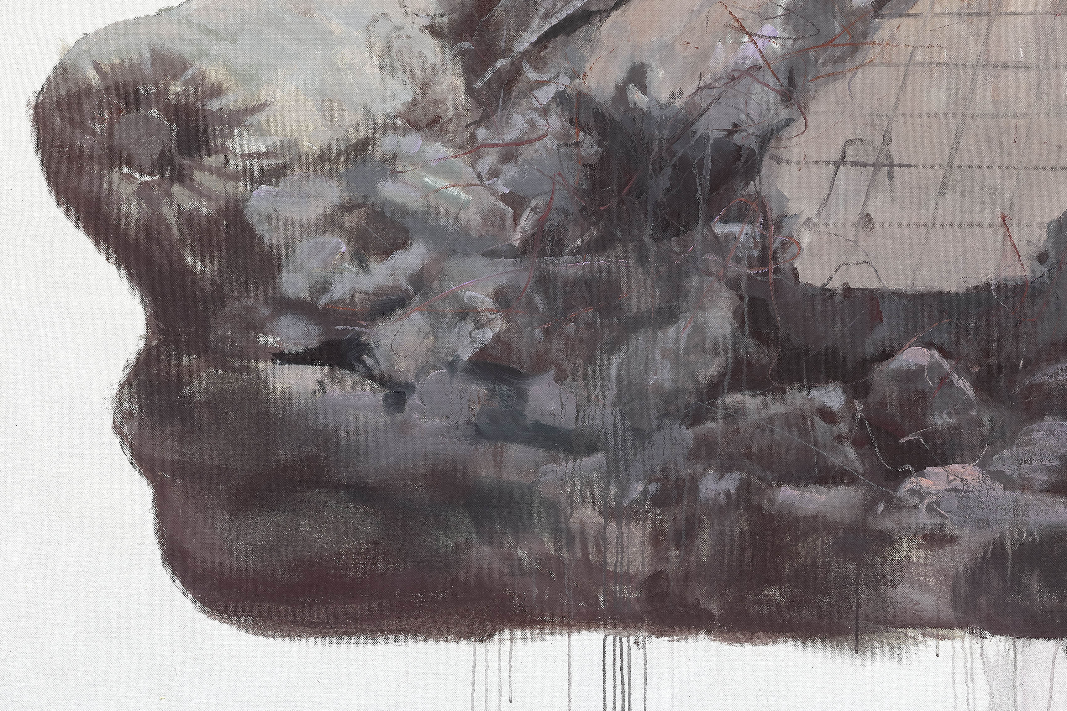 《孤独者的独白》为毛艳阳于2019年创作的油画作品,是一张较大尺寸