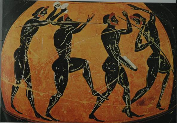 斯巴达人利用这种运动来训练士兵,使他们在灵巧,准确,体力,耐力和速度