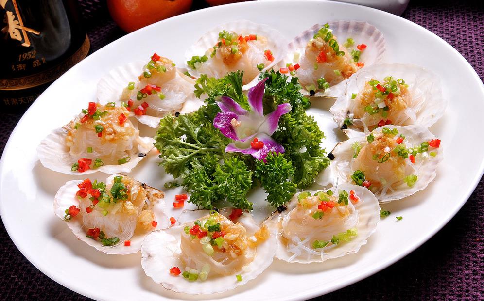 蒜蓉红椒蒸扇贝