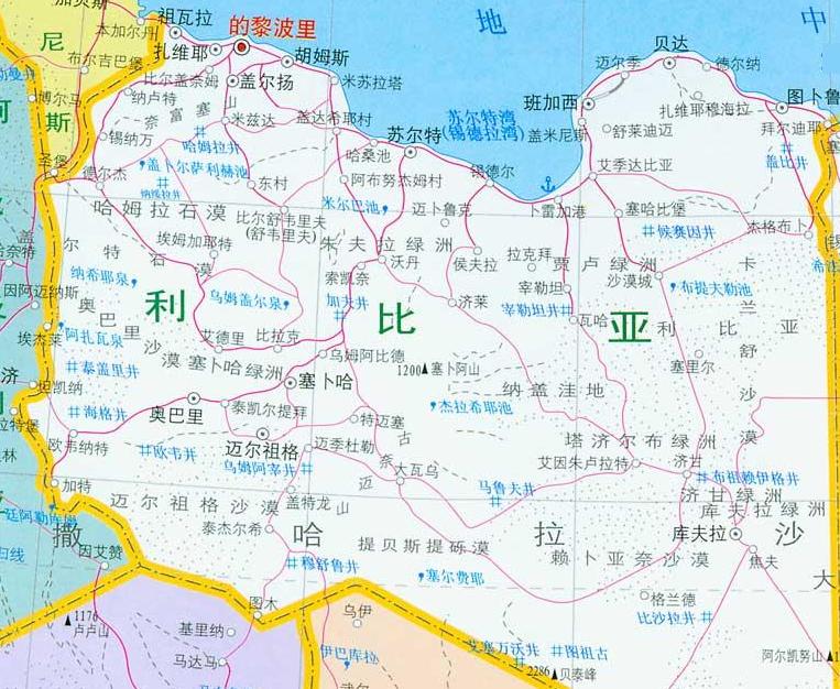  p>瓦迪沙提(wādī   -  āti),利比亚的一个省,面积101,078平方