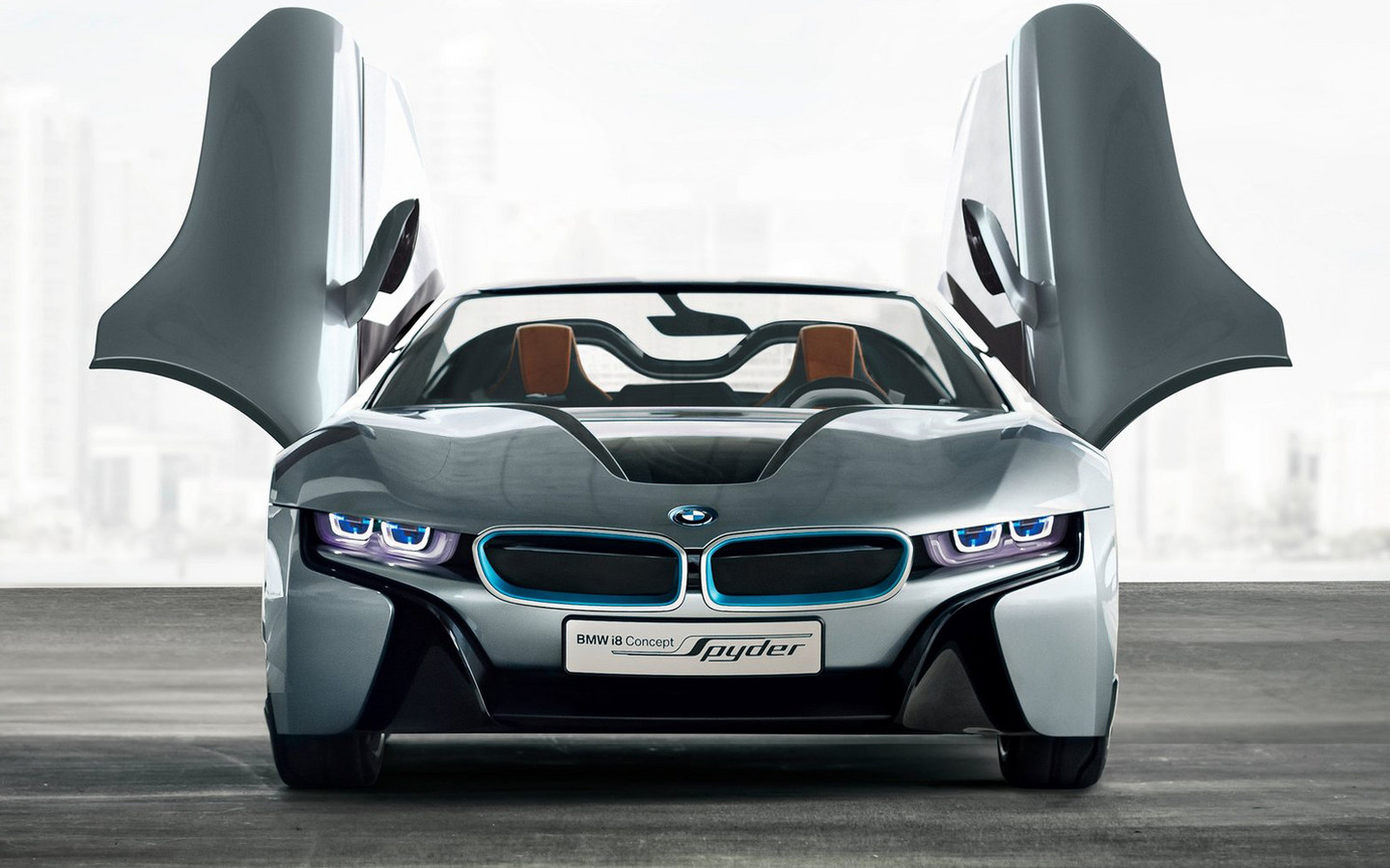  p>全新宝马i8是混合动力双门超级跑车,全新宝马i8采用了动感的前保险