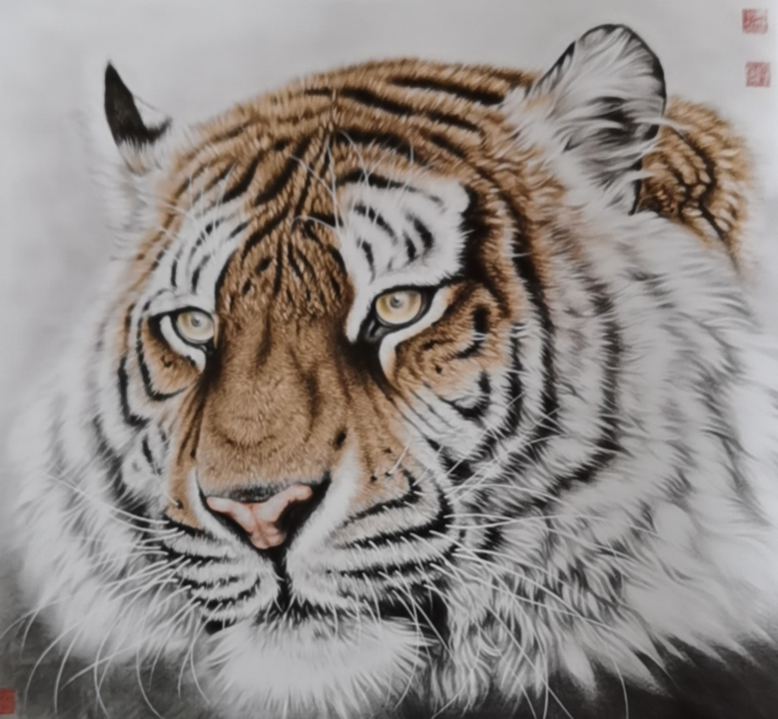  p data-id="gnbicg85tb">肖彦卿,男,一位农民画家,被称为中国"画虎第