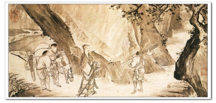  p>《明马轼问征夫以前路图》是明代画家马轼创作