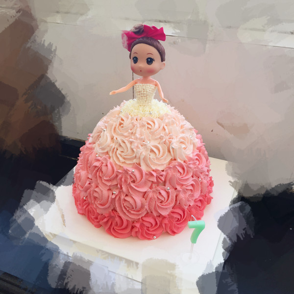 芭比娃娃奶油蛋糕