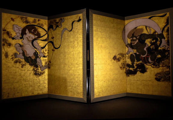 风神雷神图屏风