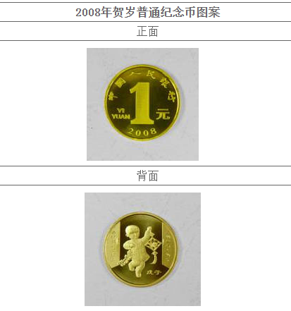 2008年贺岁普通纪念币