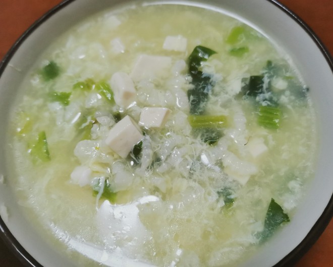 青菜豆腐粥