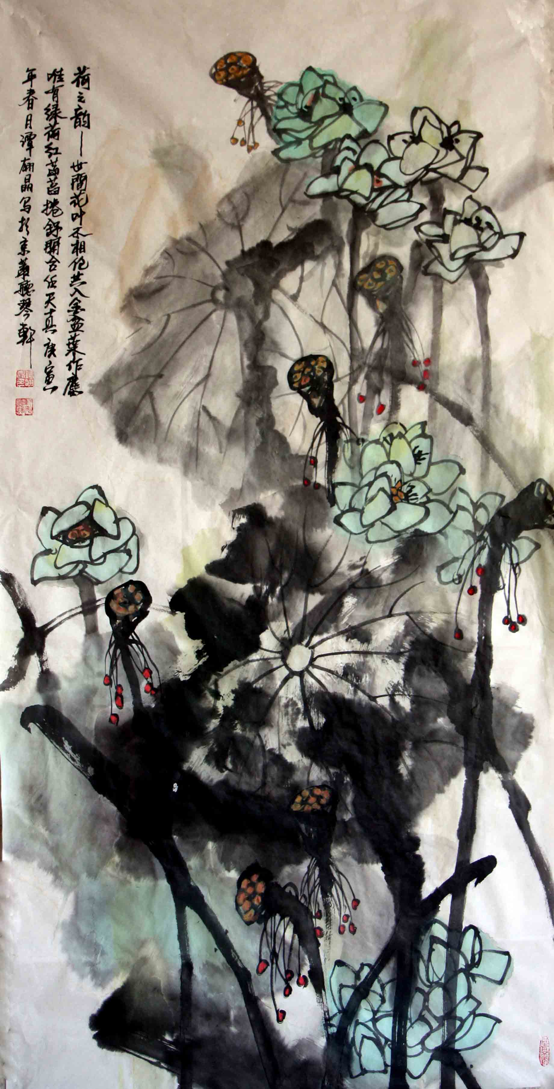 (谭红晶)早年毕业于解放军军医学院,后就读于中央美术学院国画系