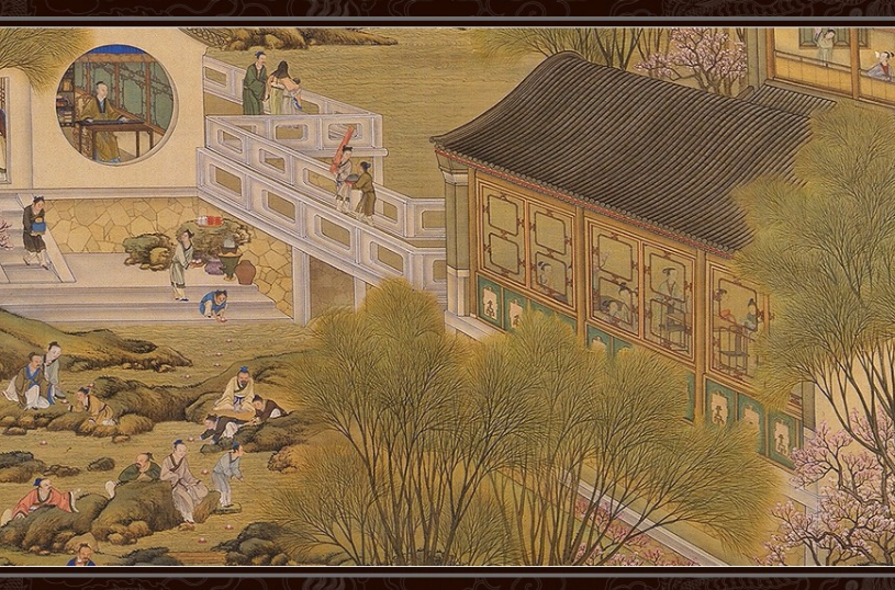 明仇英春庭行乐图