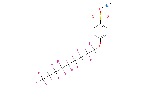  p>4-[(十七氟壬烯基)氧基]苯磺酸钠是一种化学品,分子式是c15h7f17o