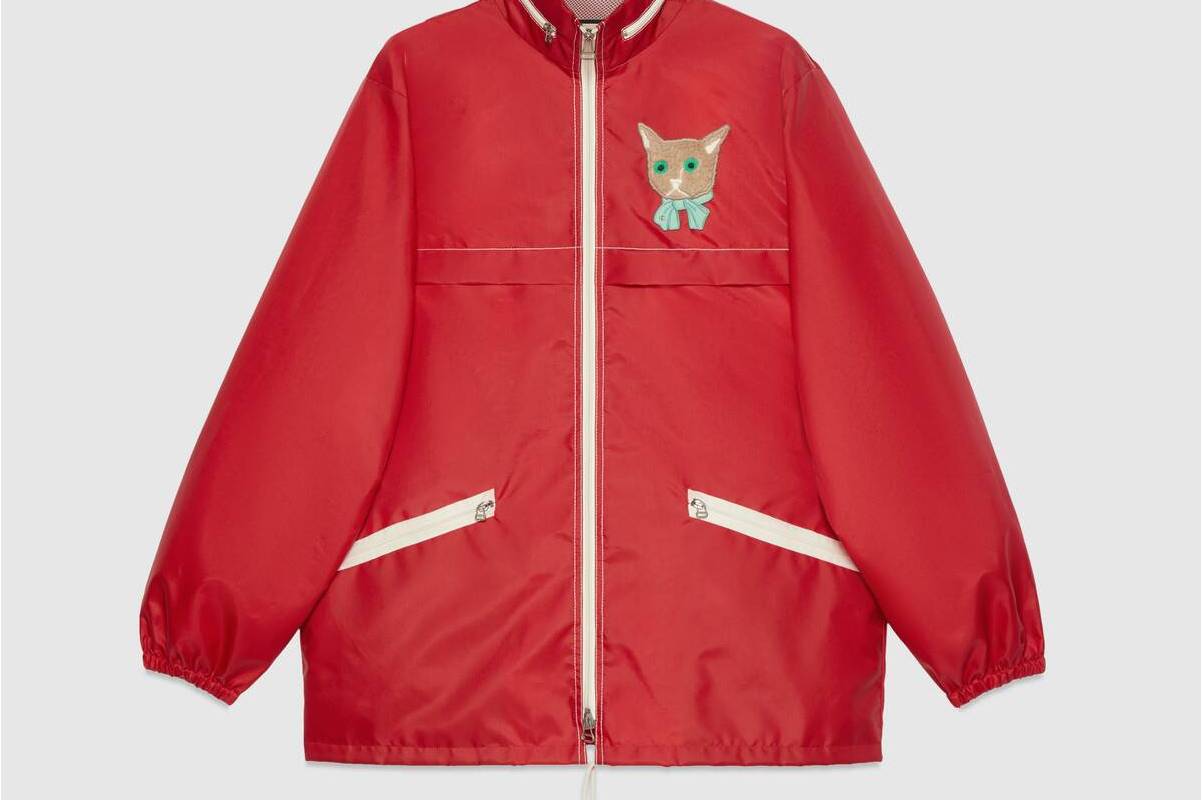 gucci猫咪帆布夹克