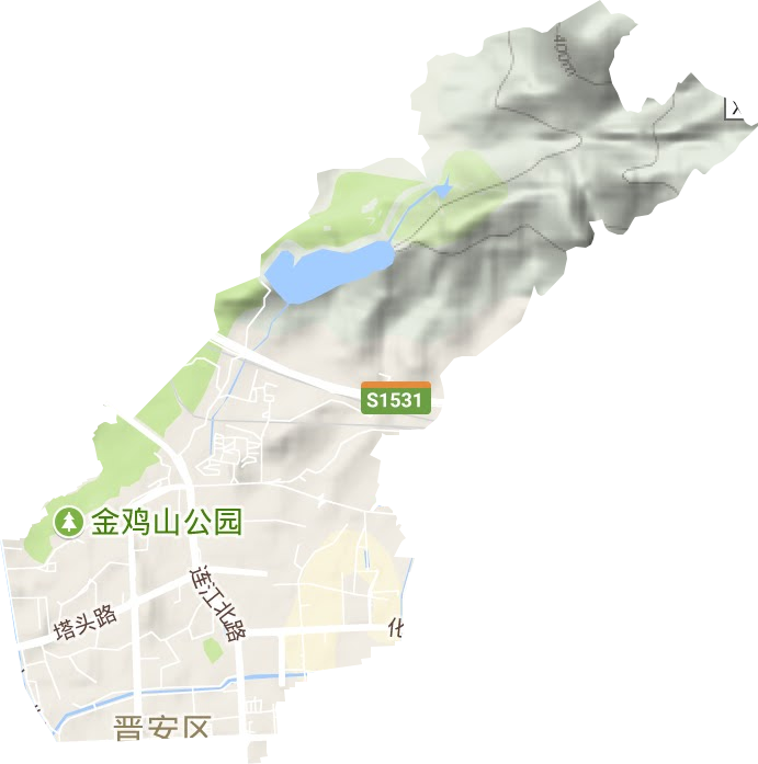 <p>岳峰镇地形图