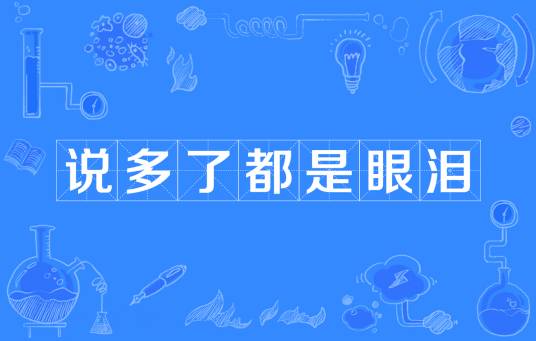 说多了都是眼泪（汉语词语）_百度百科