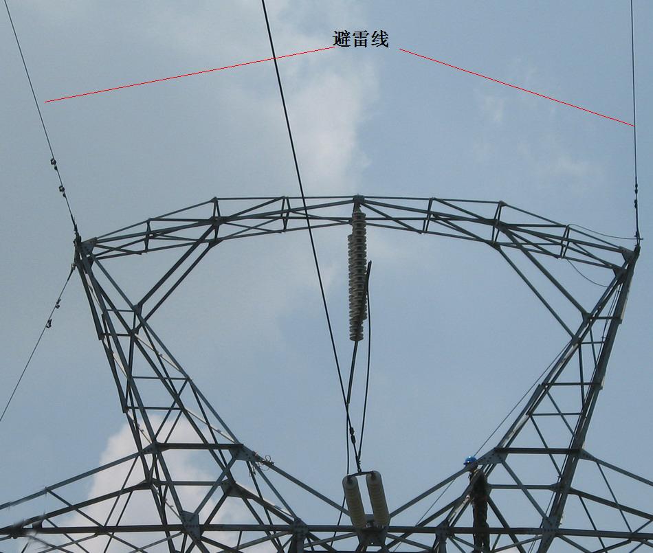  p>避雷线是指为了保护设备,避免雷击而安装的引雷入地的导线.