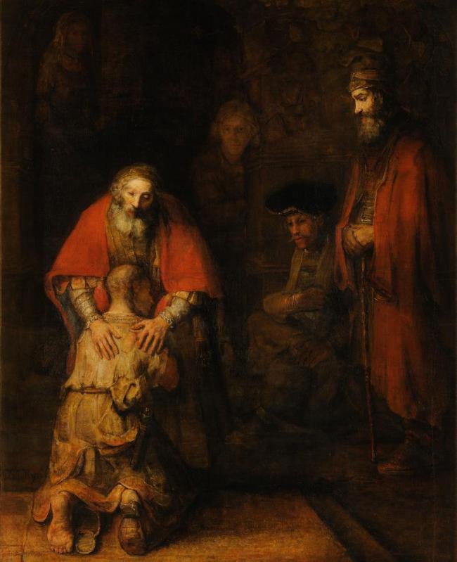 伦勃朗画浪子回家