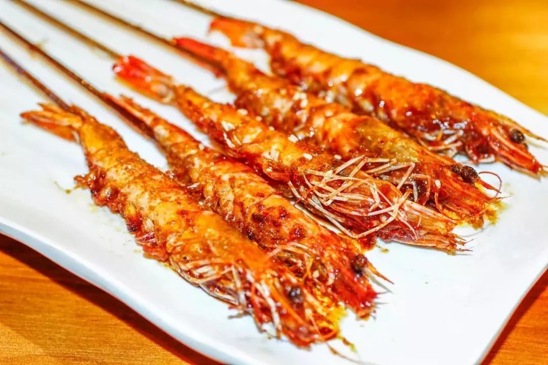 串烤红酒鲜虾