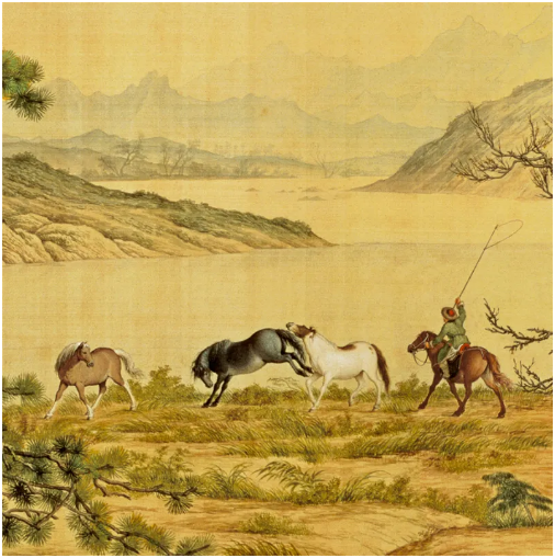 中国十大传世名画之一：郎世宁的《百骏图》_百科TA说