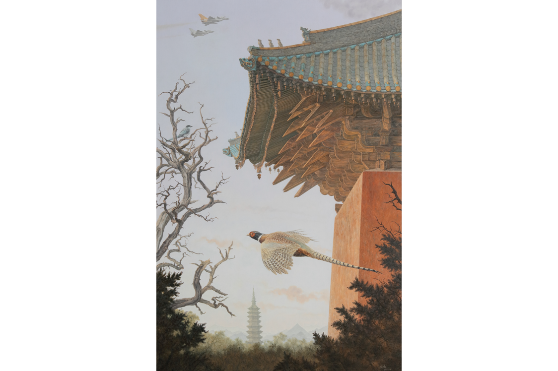  p>《雄甍扶摇》是刘晓曦于2019年创作的一幅架上油画作品,是作者持续