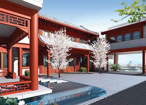 p>鸟巢西侧著名的"盘古大观",在部分楼栋的顶层,建设了12座空中四合院