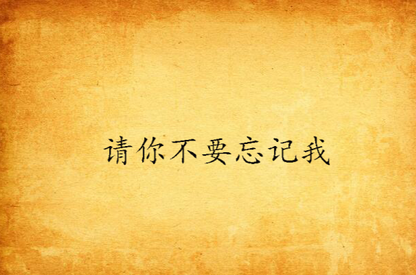 请你不要忘记我