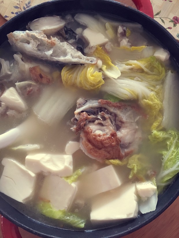 娃娃菜豆腐鱼头汤