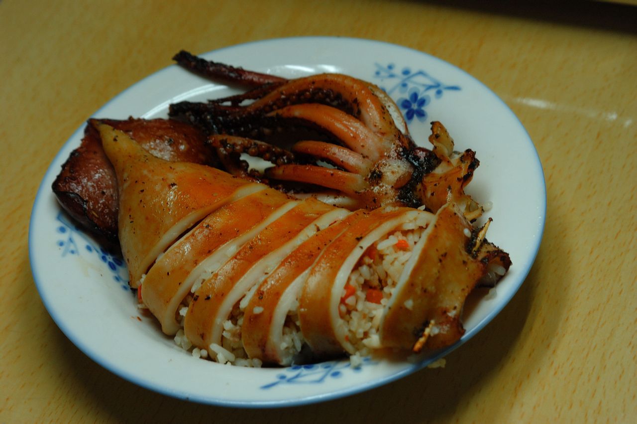 烤鱿鱼筒焗饭