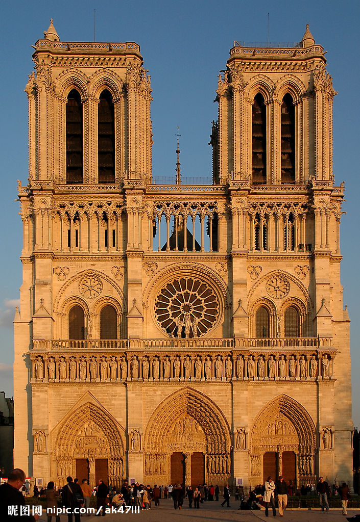 法国首都巴黎圣母院大教堂