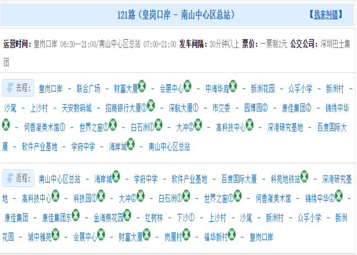 深圳公交121路