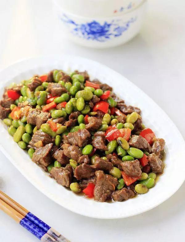 毛豆炒牛肉