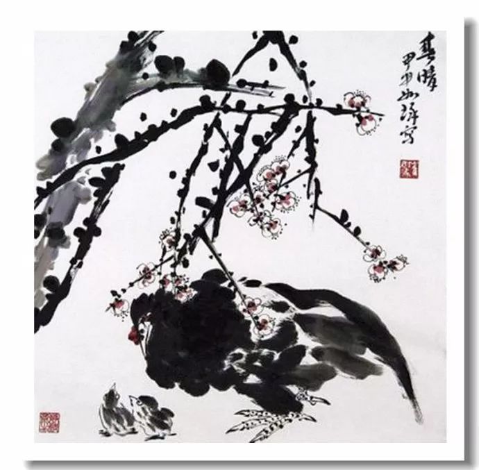 中国の著名な画家書道家崔如琢花鳥絵画作品　29x30cm 中国の著名な画家書道家崔如琢花鳥絵画作品 29x30cmの通販 by