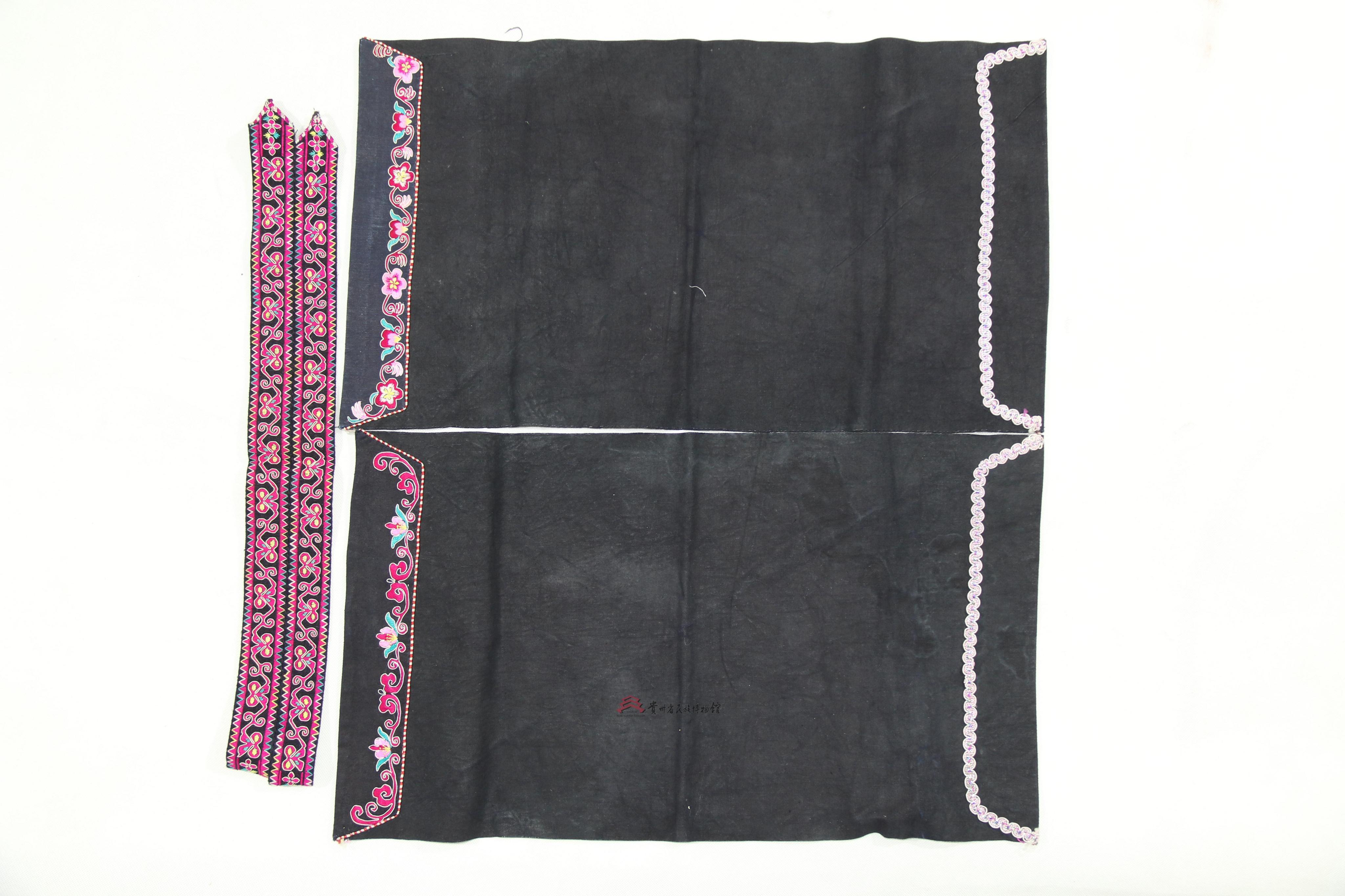 安顺苗族平绣蝴蝶纹青布头帕