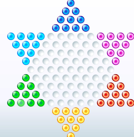 水晶跳棋是一种可以由二至六人同时进行的棋,棋盘为六角星型,棋子分为