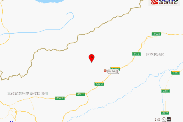 3·4新疆阿克苏地区柯坪县3.0级地震