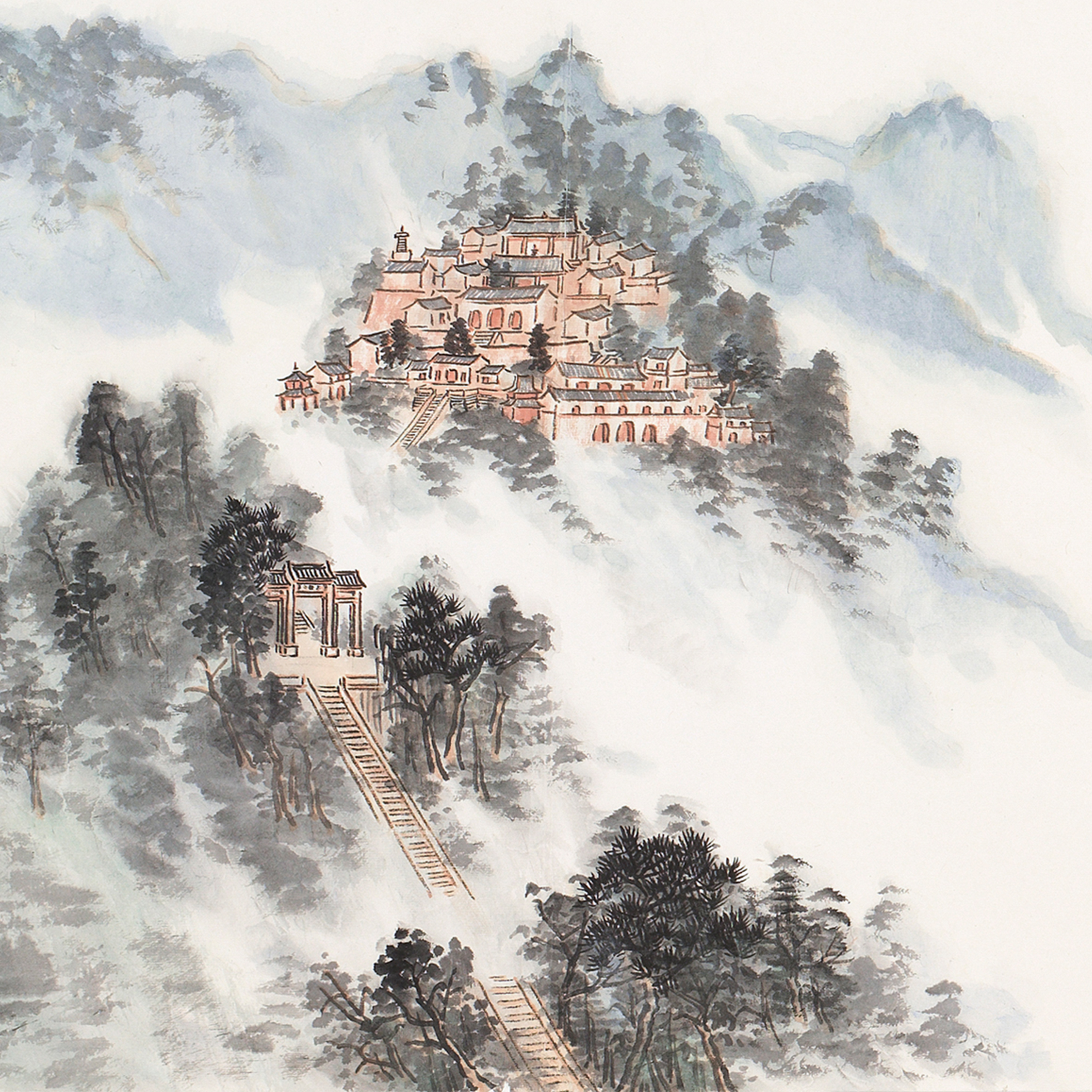 data-lemmaid="57999900">袁学君 /a>于2020年创作的山水画作品,长卷