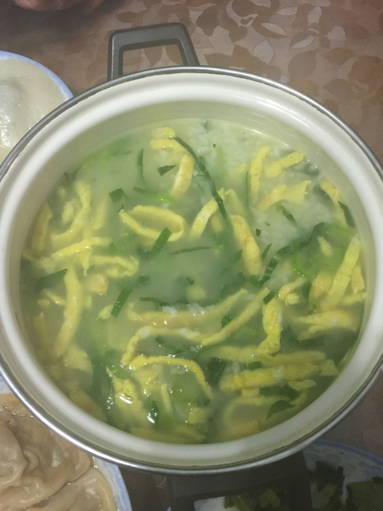 青菜蛋丝粥
