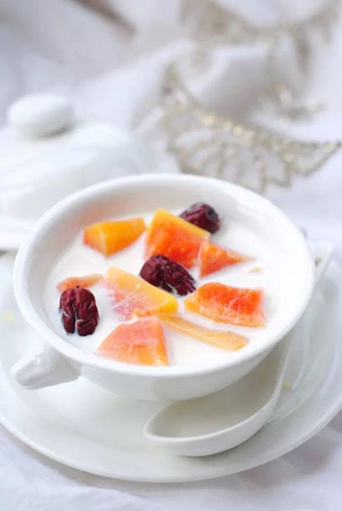 牛奶木瓜蒸鸡蛋