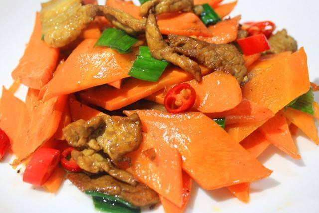 肉炒胡萝卜片