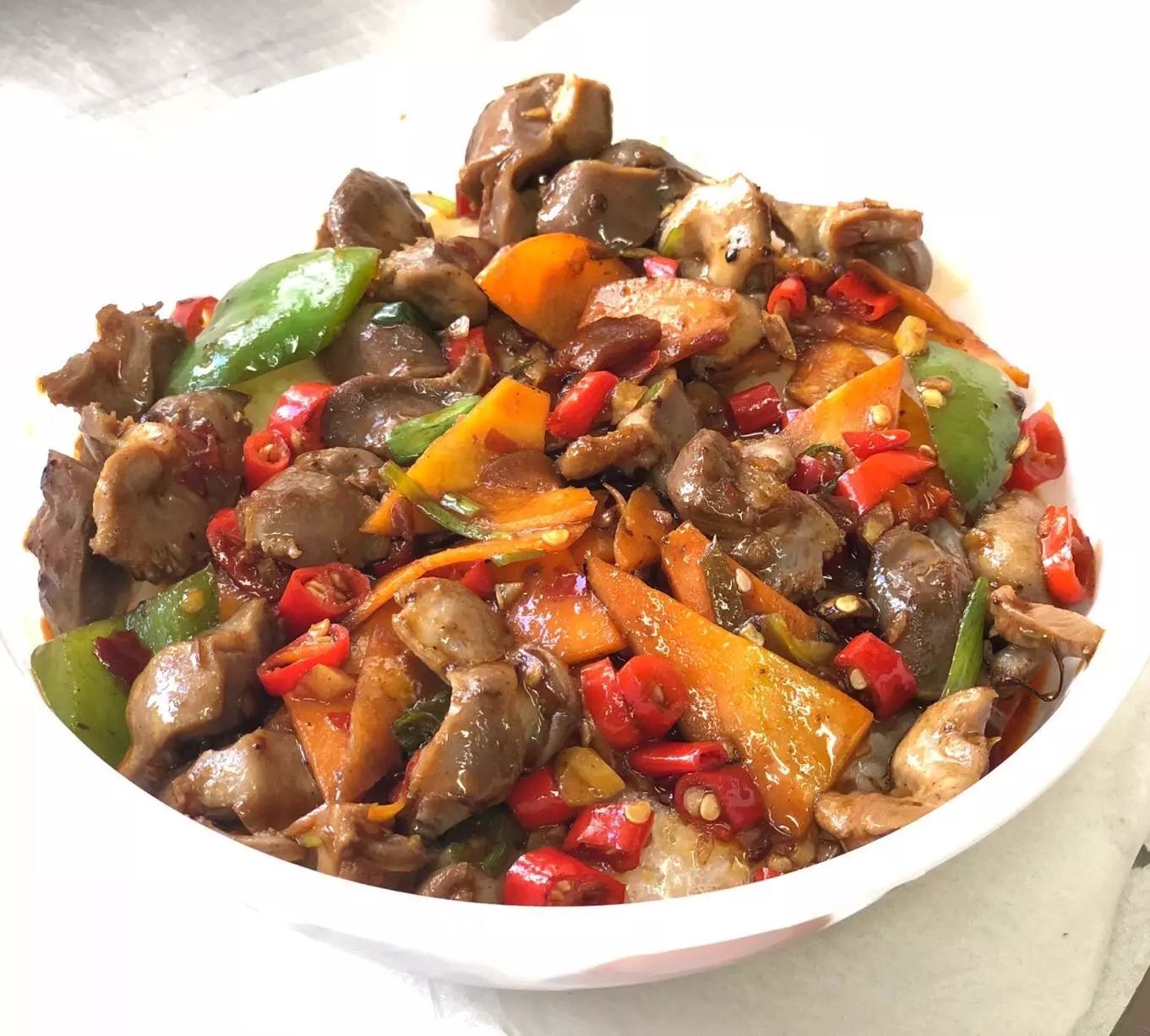 鸡肫盖浇饭