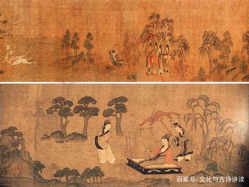 琉球陶器①双鳥(魚鷹)四言詩入白土象嵌抱瓶/②五言詩唐・于入白土象嵌抱瓶