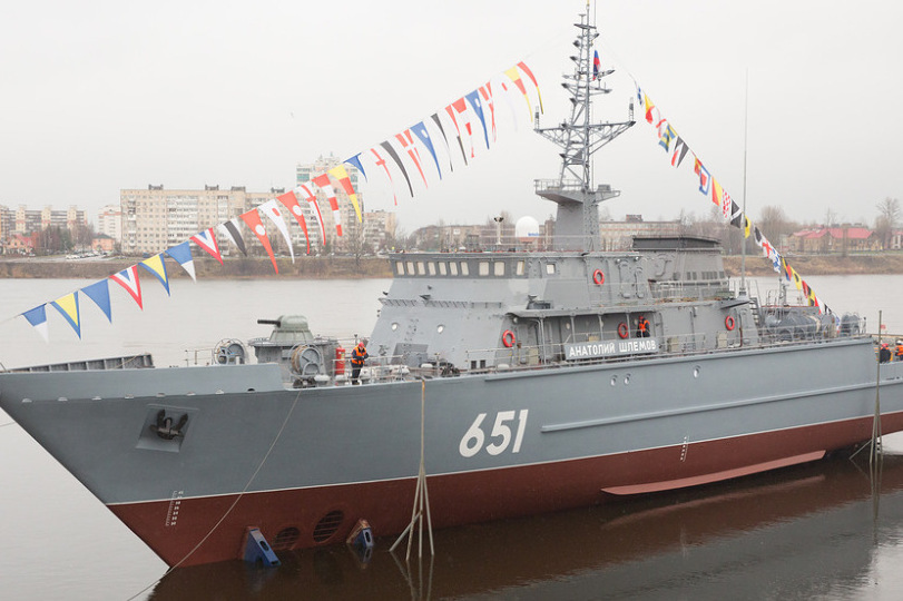  p>阿纳托利·什列莫夫号12700型扫雷舰,为俄罗斯武器装备.