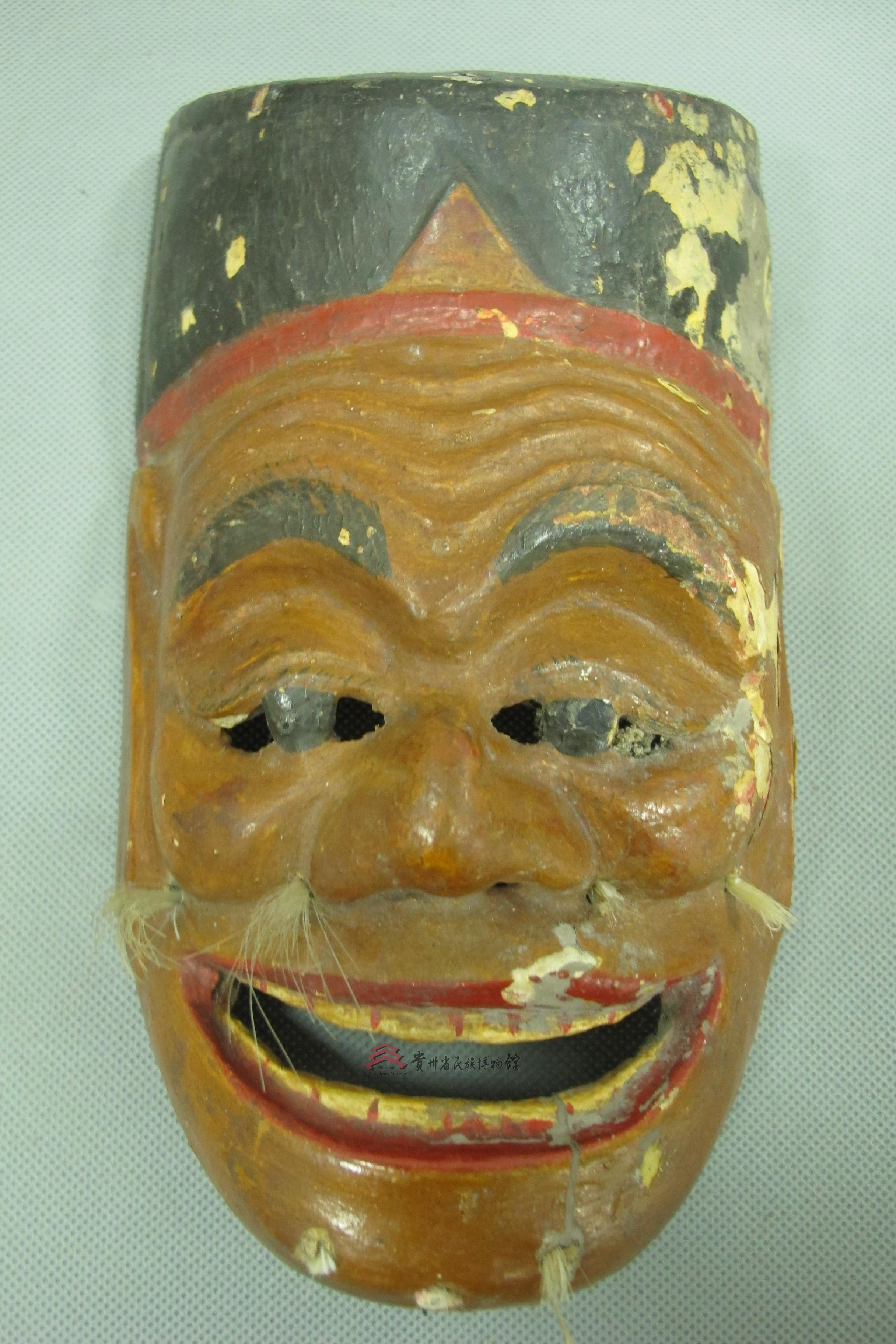 当代德江土家族傩堂戏面具开山莽将