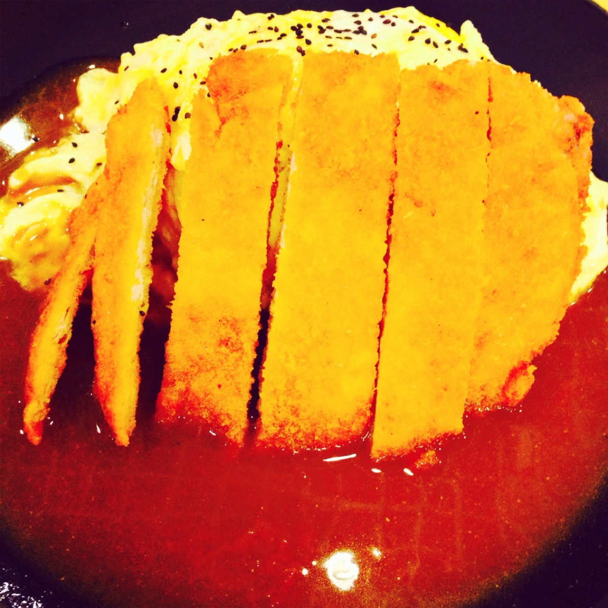 烧烤鸡排蛋包饭