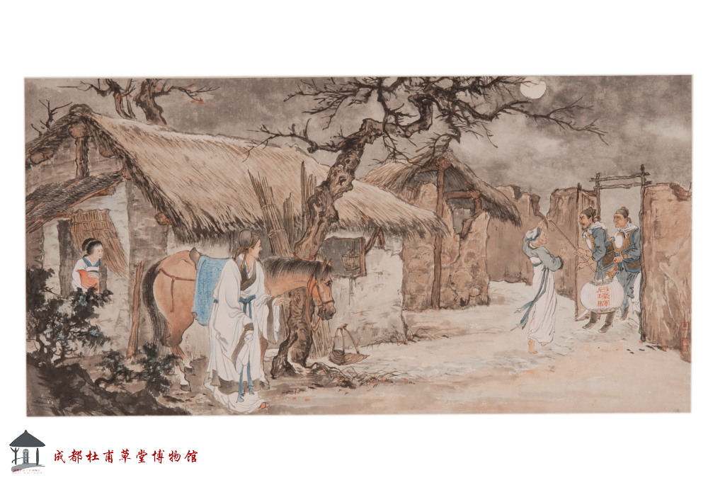 现代朱梅邨石壕吏图横披