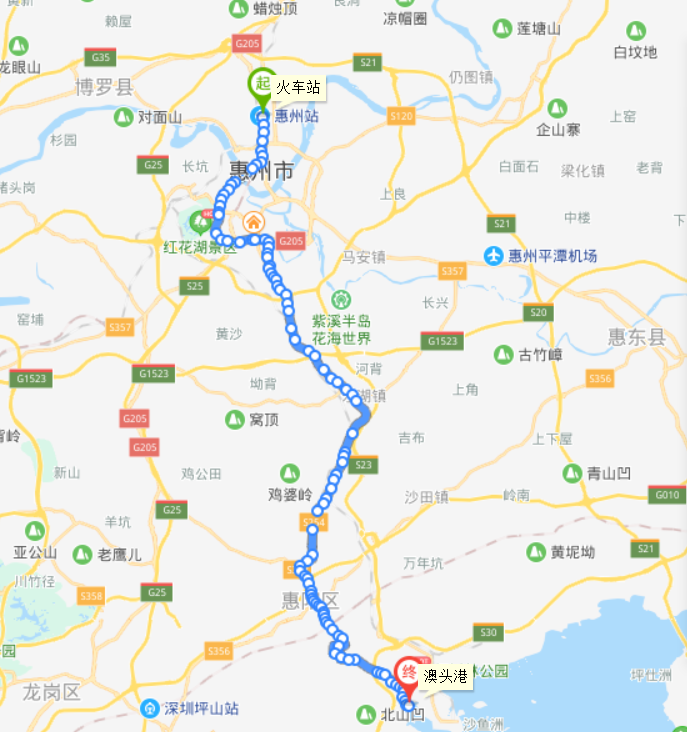 为市郊线路,开通于2009年7月1日,隶属于惠州市惠南公交有限公司