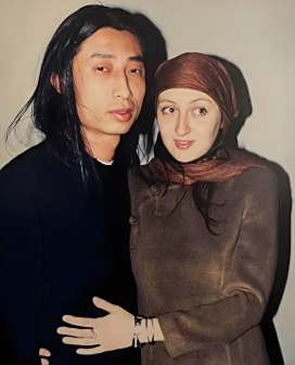 谢天笑（左）与妻子付兰