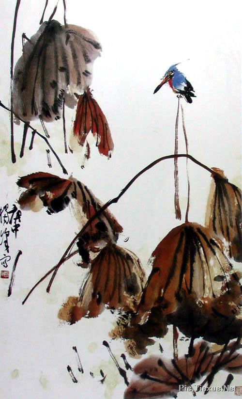  p>《黄独峰秋荷图》是1980年黄独峰创作的一幅中国画.