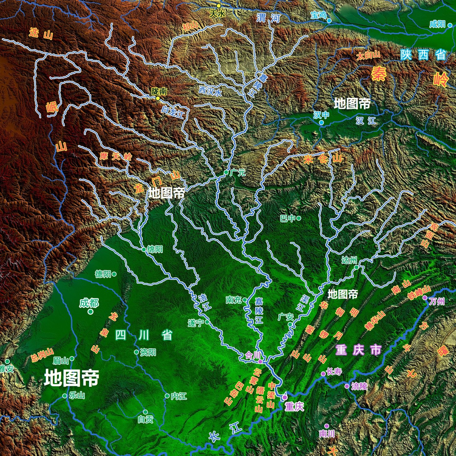 嘉陵江像一棵大树？看地图一目了然_百科TA说