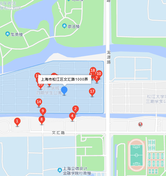  p>文汇路1000号位于上海市松江松江大学城,现为华东政法大学,上海