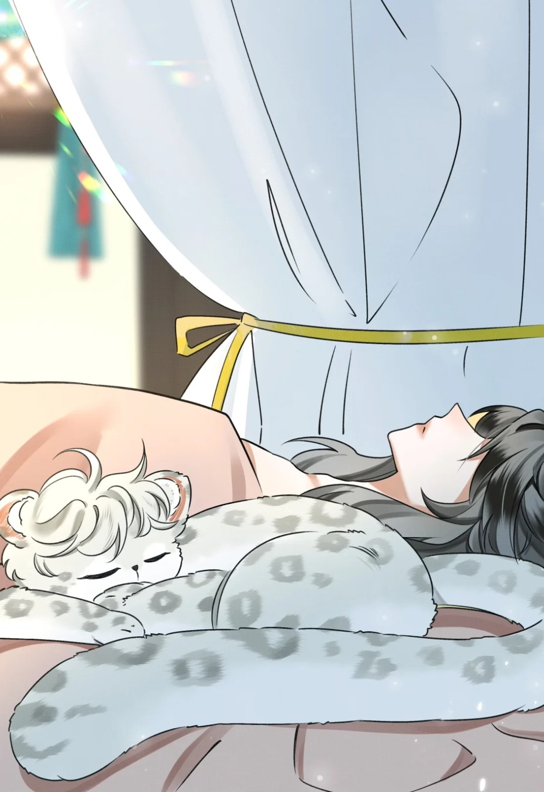 雪豹喜欢咬尾巴