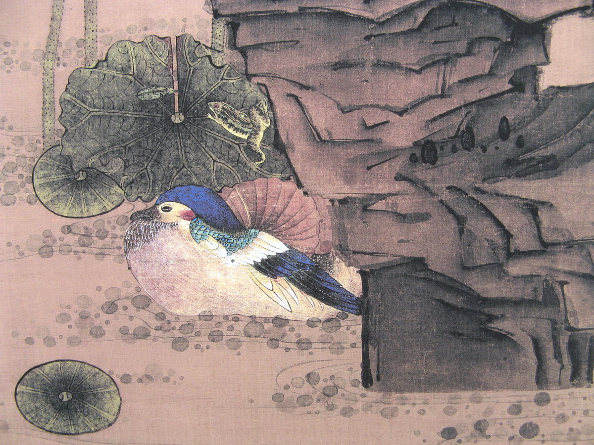 荷花鸳鸯图（明末清初陈洪绶创作绢本设色画）_百度百科